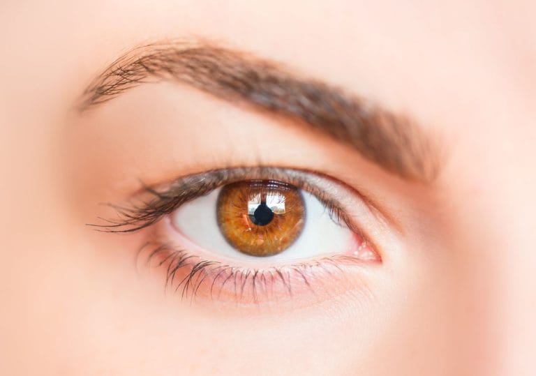 Gros plan sur des yeux noisette ou hazel