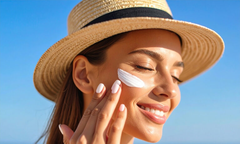creme solaire et fond de teint
