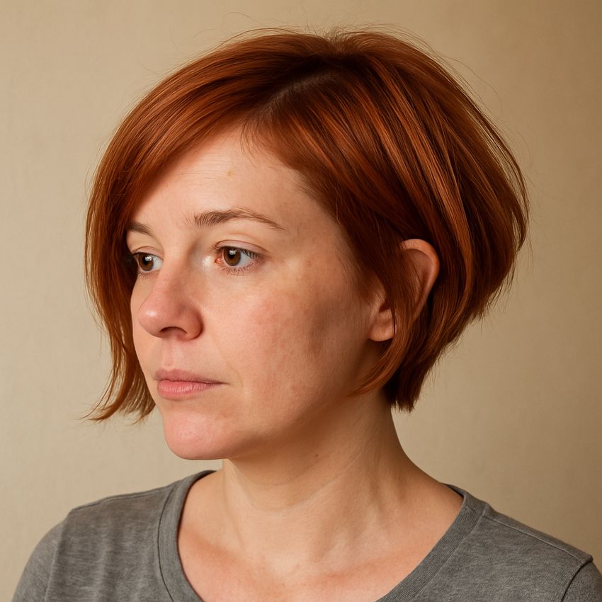 Carre plongeant court effile roux cuivre-Visage en cœur (3)
