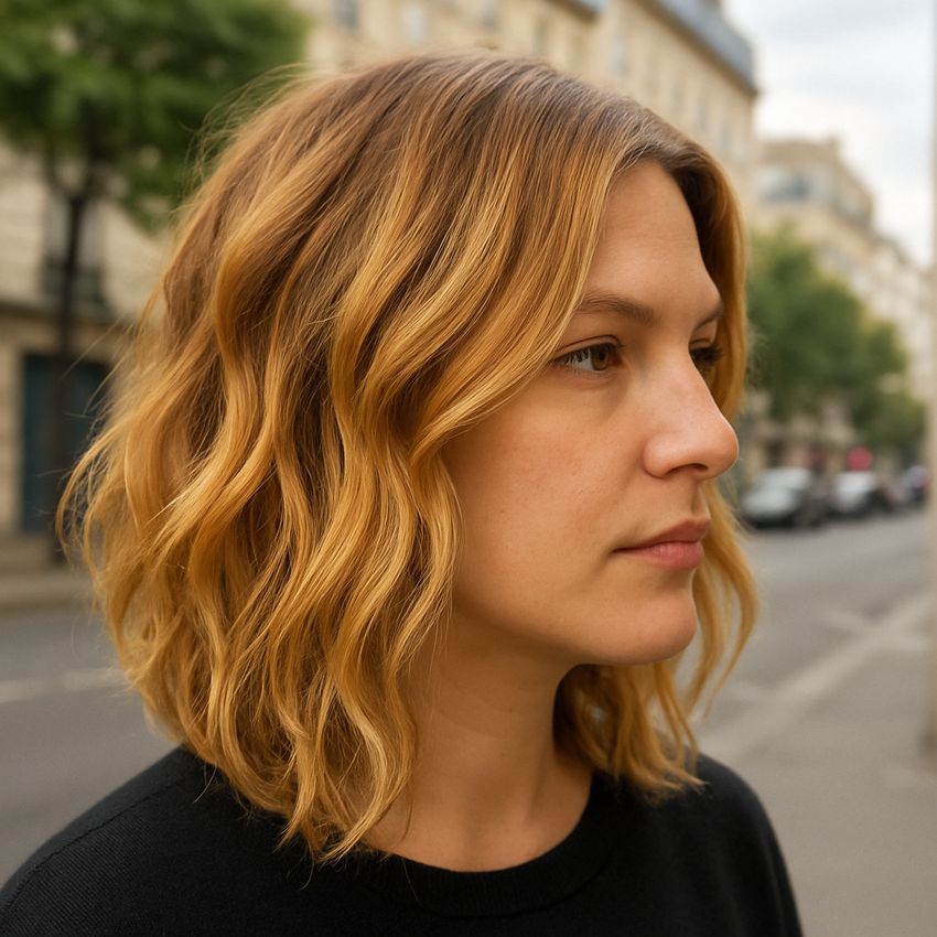 Carre plongeant long wavy blond dore-Visage carre (2)