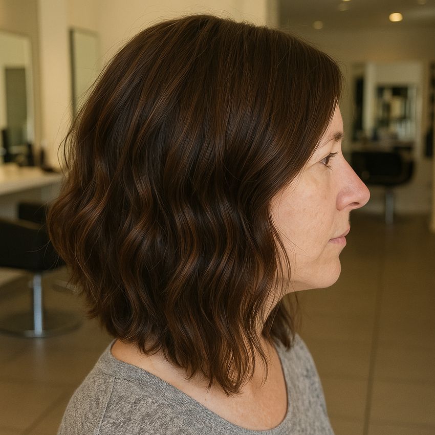 Carre plongeant long wavy brun chocolat-Visage ovale (8)