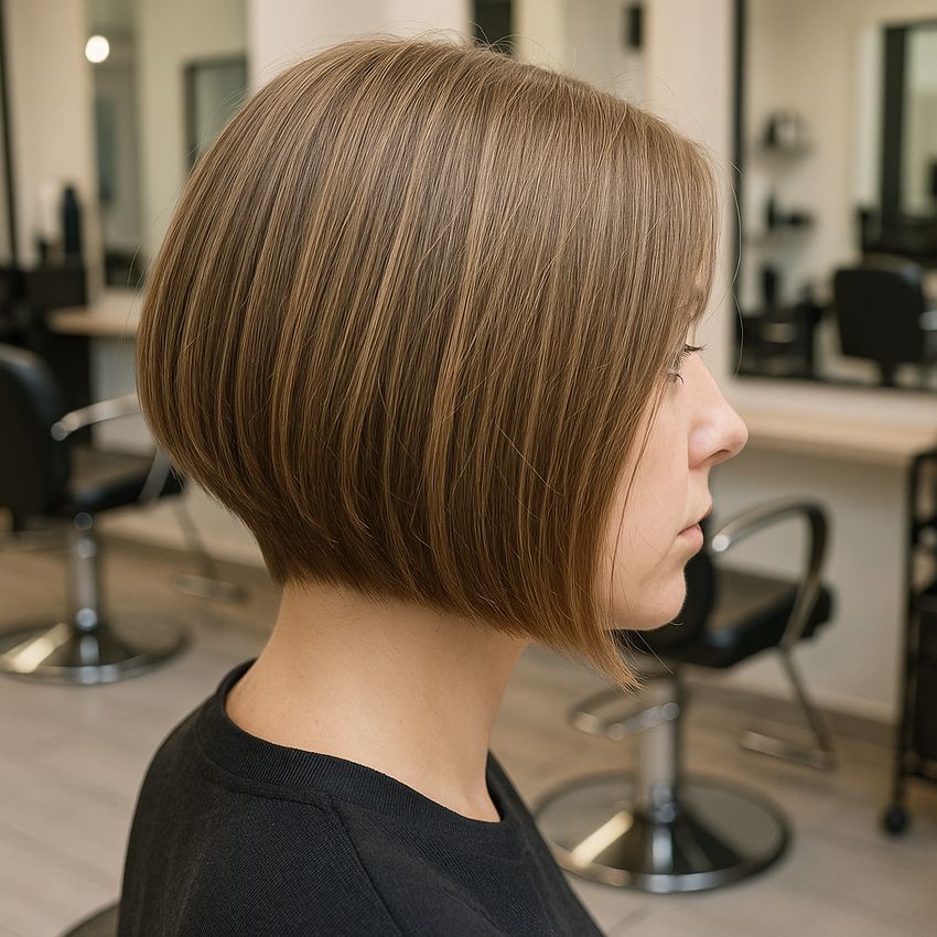coupe cheveux carre plongeant mi long sur cheveux fins chatain