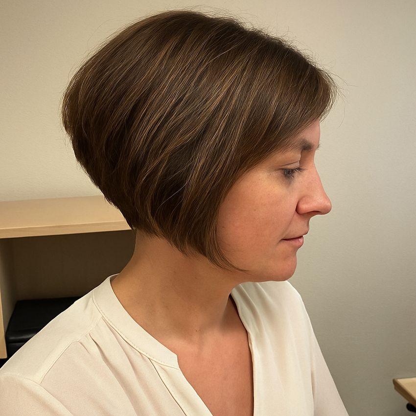 coupe cheveux carré plongeant court dégradé élégant 40 ans 