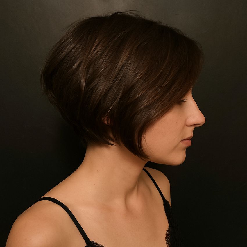 coupe cheveux carré plongeant court dégradé soirée chic