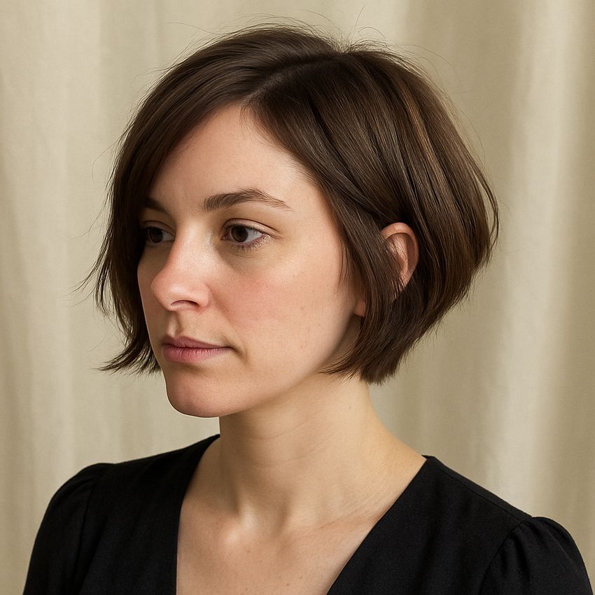 coupe cheveux carré plongeant court effilé chic 30 ans