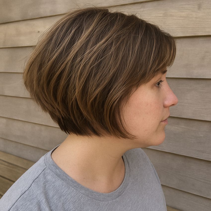 coupe cheveux carré plongeant court effilé décontracté