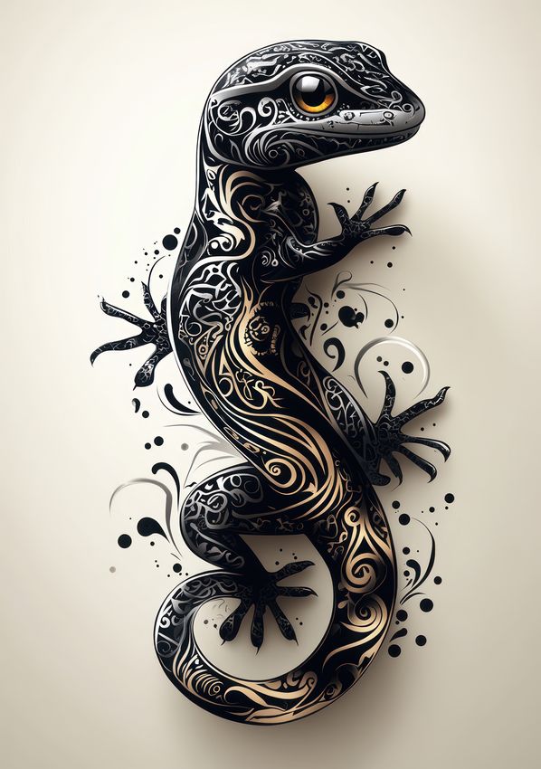 modele tatouage salamandre