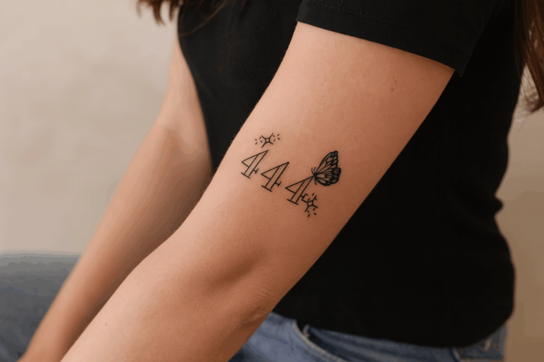 tatouage sur le bras d'une femme 444