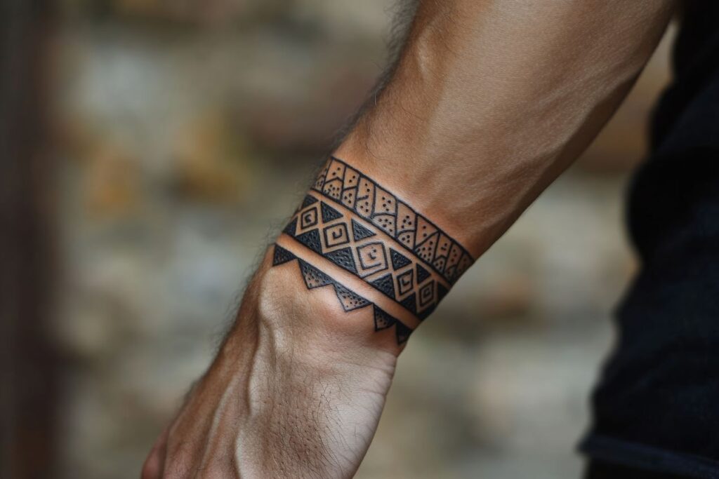 tatouage polynesien poignet homme