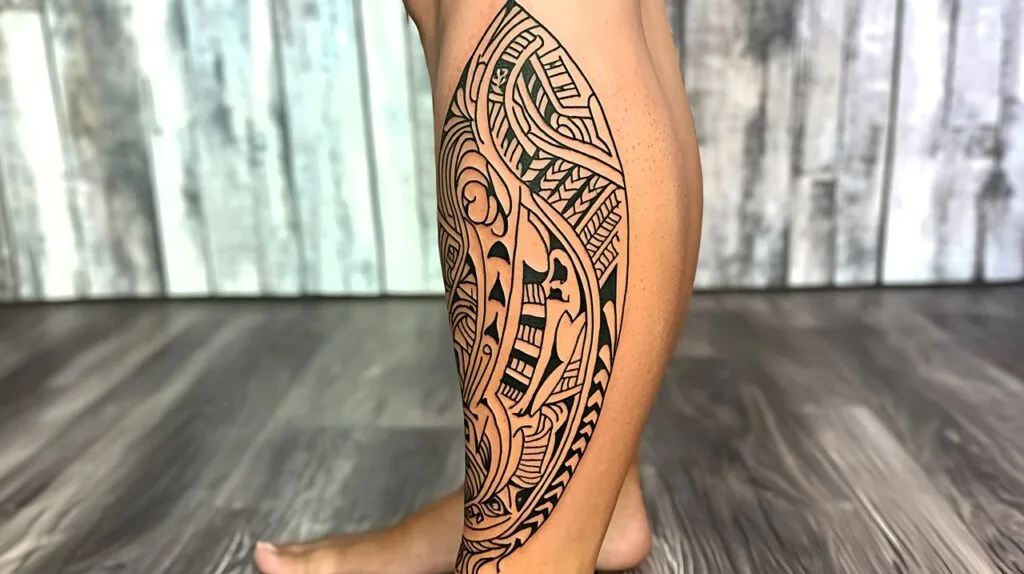 tatouage polynesien tibiat femme
