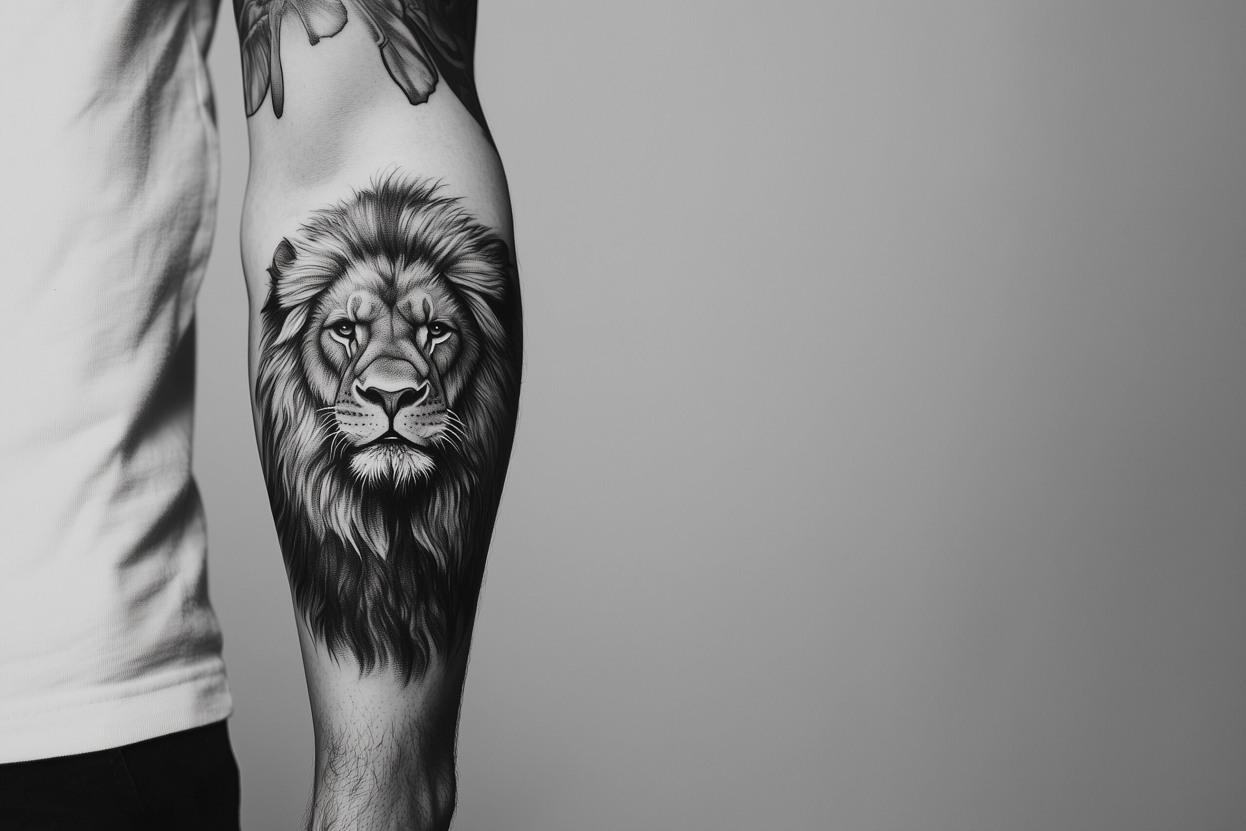 Tatouage de lion sur l'avant-bras