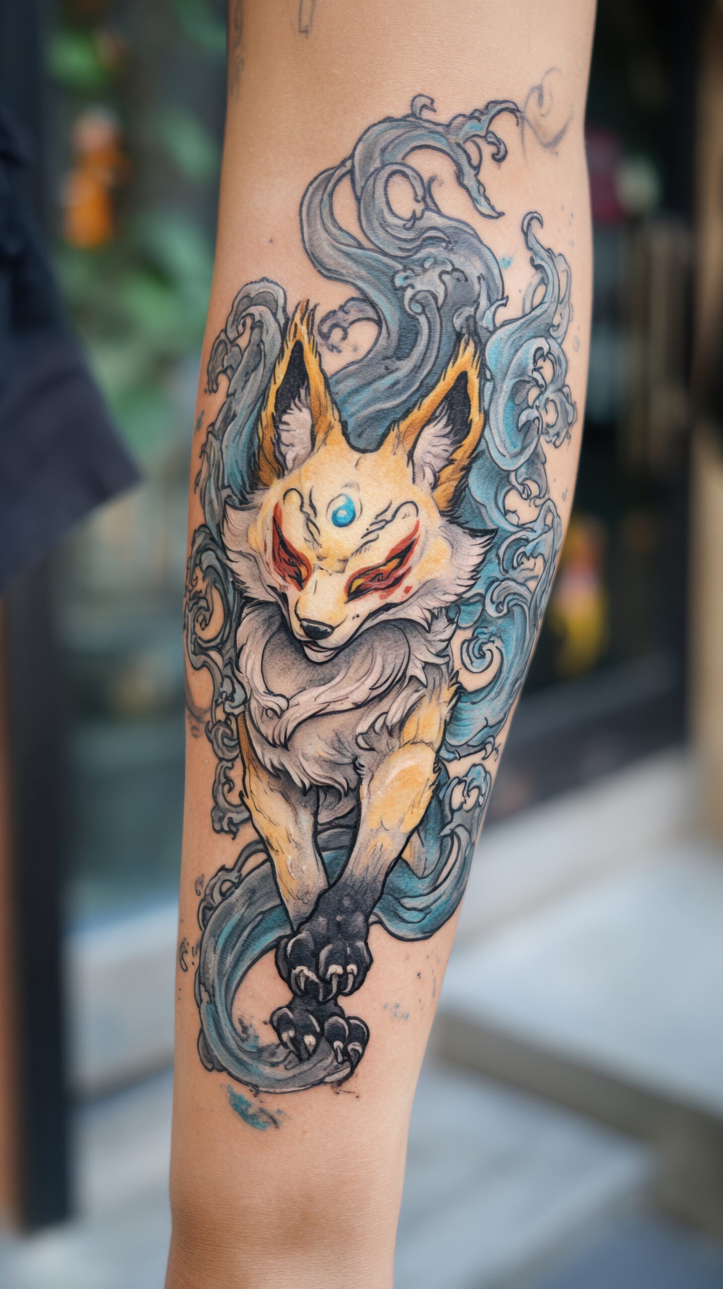 Tatouage d'un renard de manga