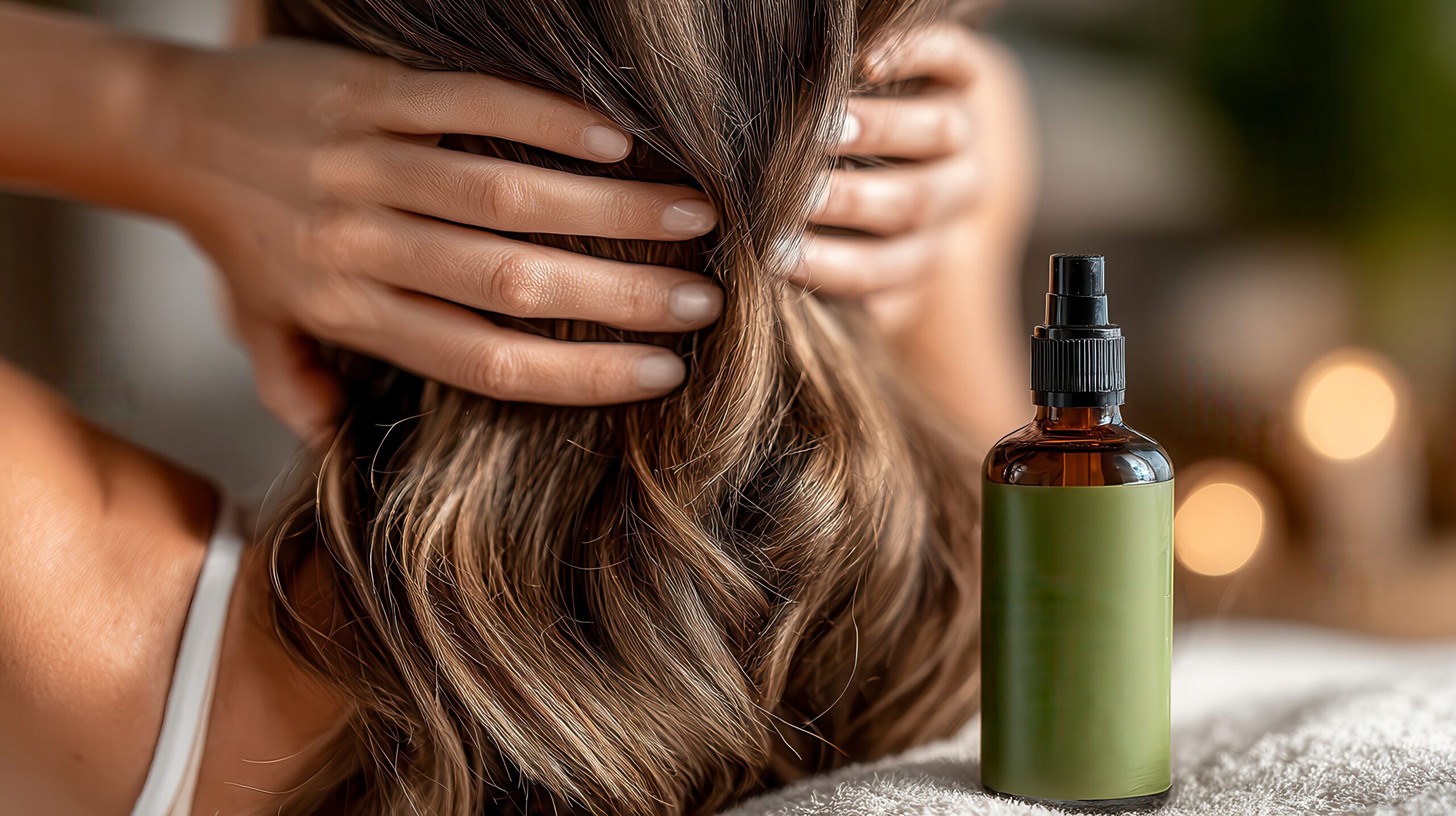 Application d'un parfum pour cheveux