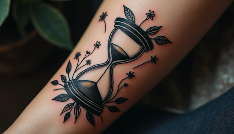 découvrez la signification profonde du tatouage sablier dans l'art corporel : symbole du temps, de l'équilibre et de la réflexion sur la vie, ce motif captivant exprime des messages personnels et universels à travers votre peau.